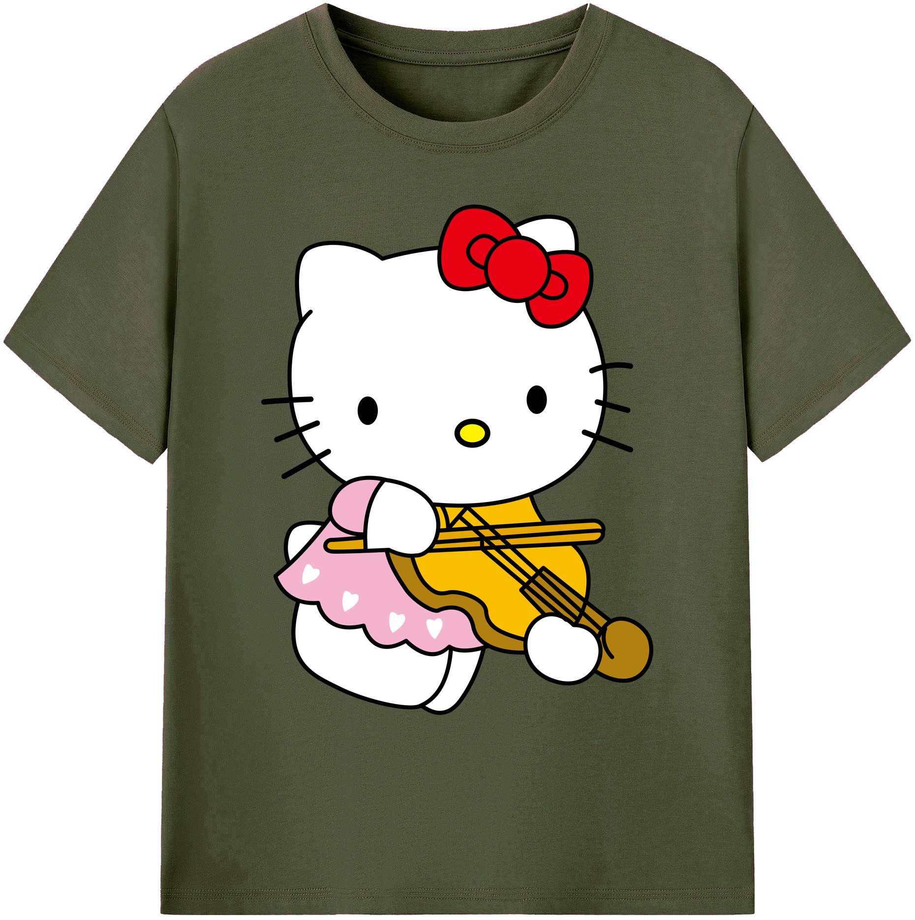 （画像用） Hello Kitty ハローキティ 綿100％ メンズ半袖Tシャツ｜肌触りやわらか＆通気性